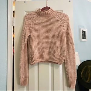 Rose colored crop sweater